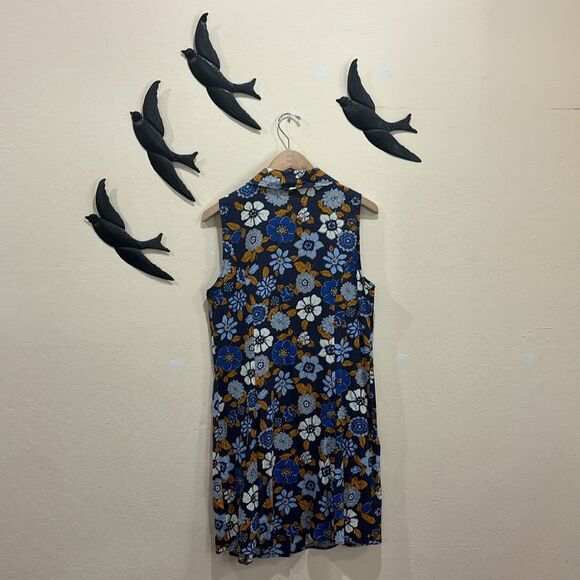 Modcloth Floral Midi Dress - Blue and Brown - Picture 12 of 15